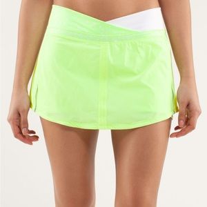 Lululemon Run Pace Skirt Wagon Stripe Faded Zap 8 Tennis